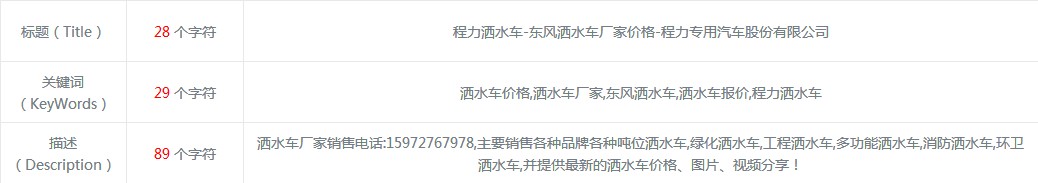 灑水車網站TDK設置圖片 灑水車網站TDK設置圖片